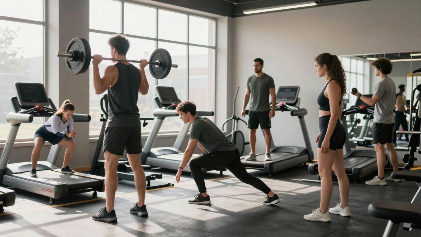 Gym etiquette for beginners: people working out.
